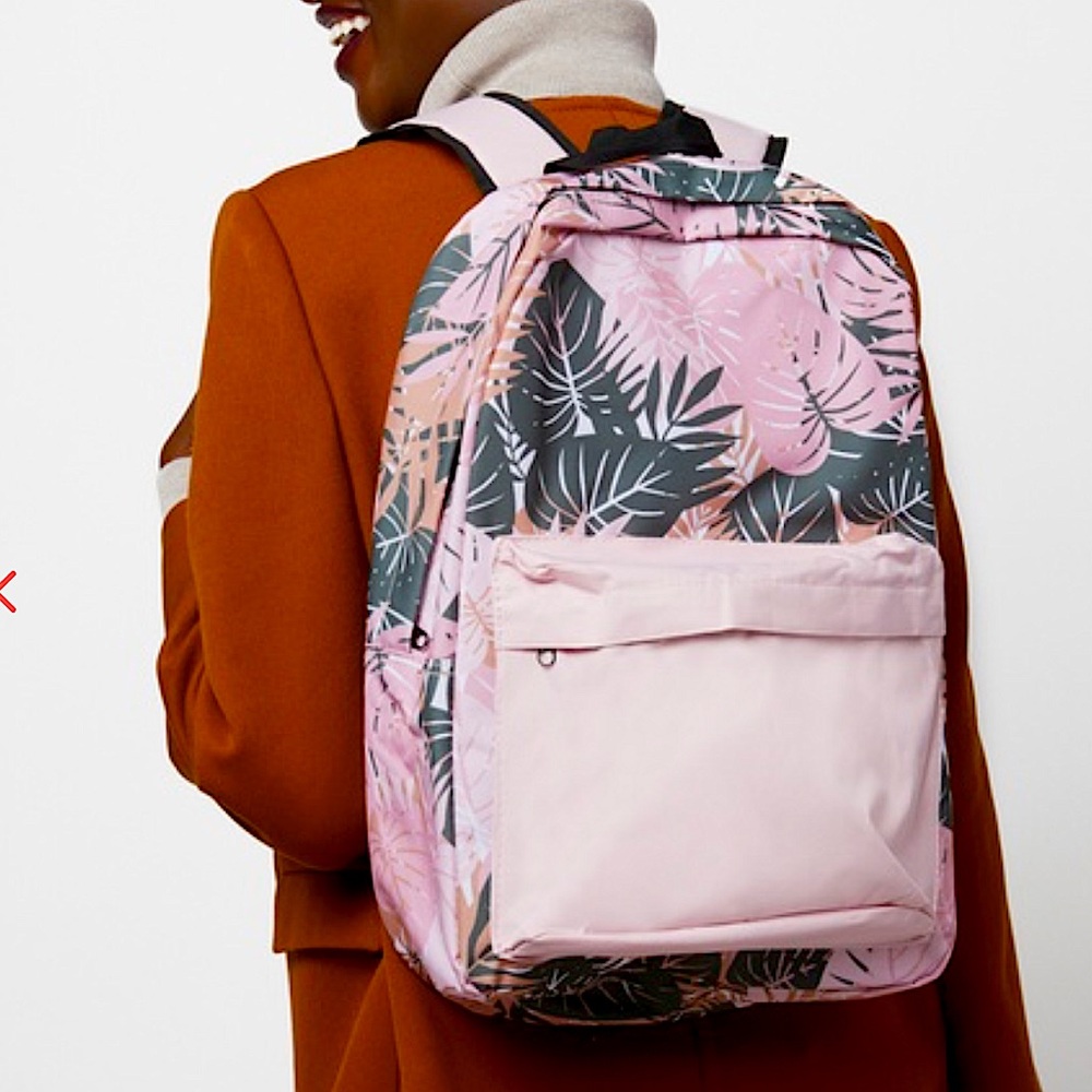 Pink Palm Leaf Backpack/Book-bag, FabFitFun * New *